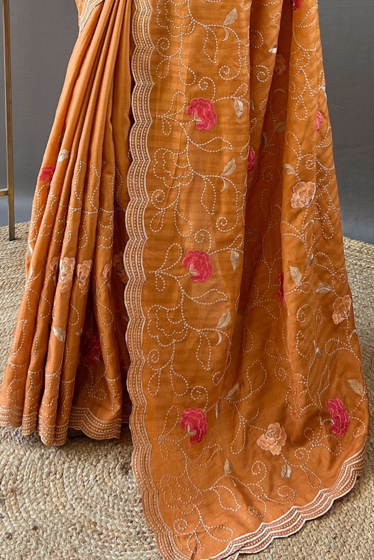 Leela - Rust Orange (SAREE)