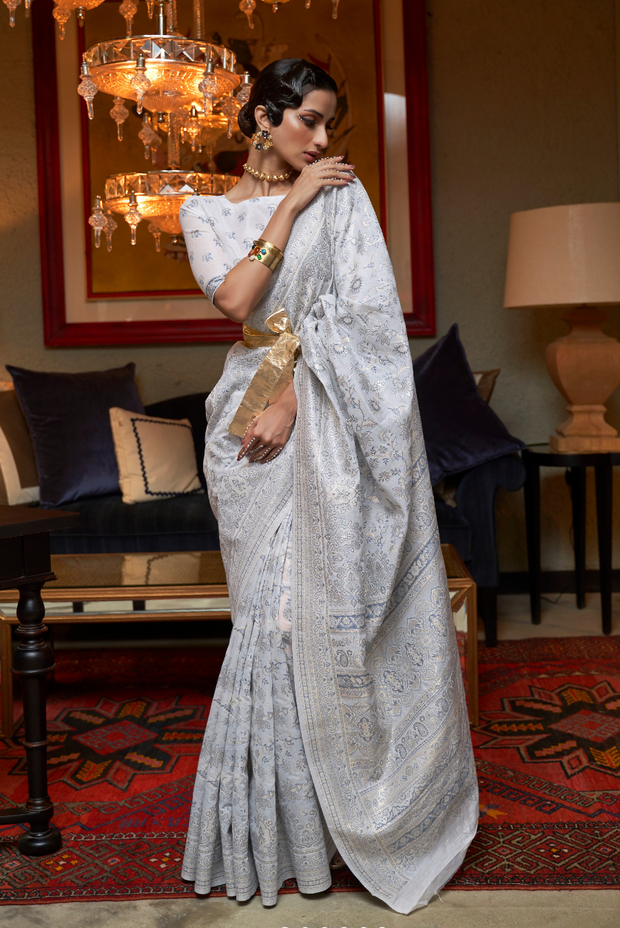 Sheen of Pearls - White (SAREE)